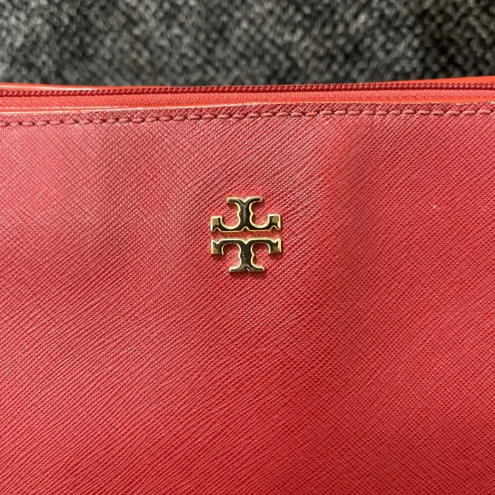 TORY BURCH Red Saffiano Leather York Tote Large Adjustable Shoulder Bag Carryall